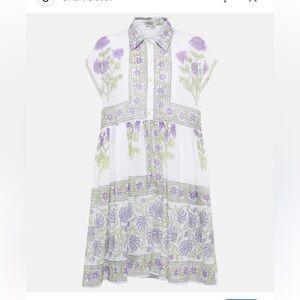 Juliet Dunn block print collard mini dress tunic